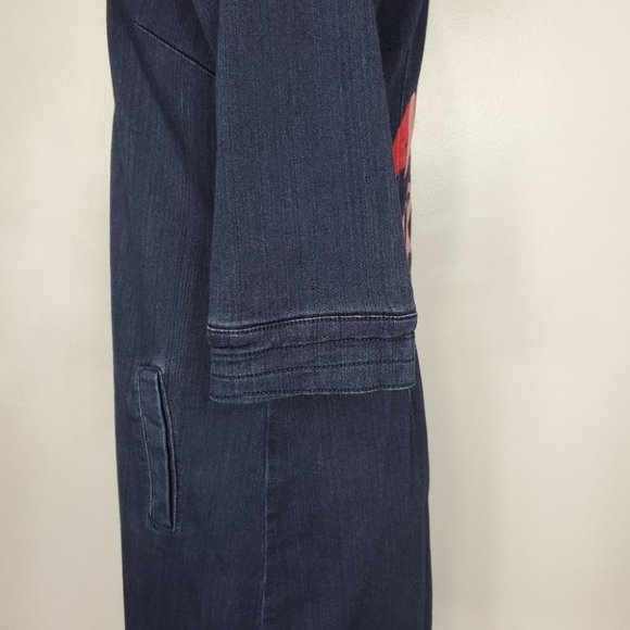 Red Jeans NYC Graphic Denim Jean Shift Dress Size S - Picture 5 of 13